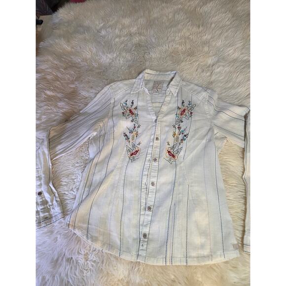 Gramicci Collared Button Down Pearl Snap Embroidered Western Shirt XS - Picture 1 of 14